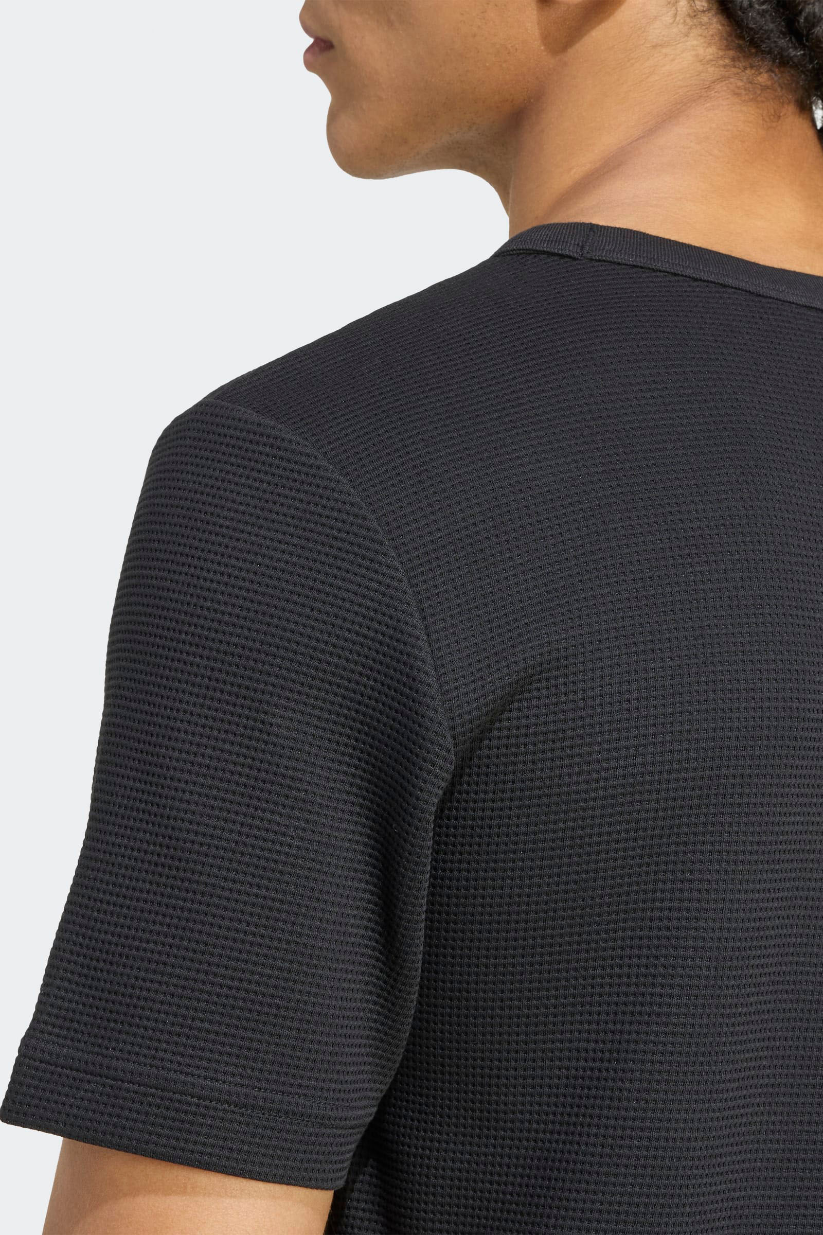 T-Shirt mit Waffelstruktur - Black