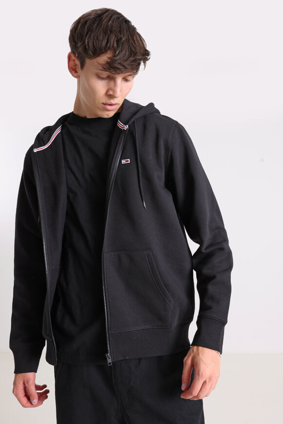 Kapuzensweatjacke - Schwarz