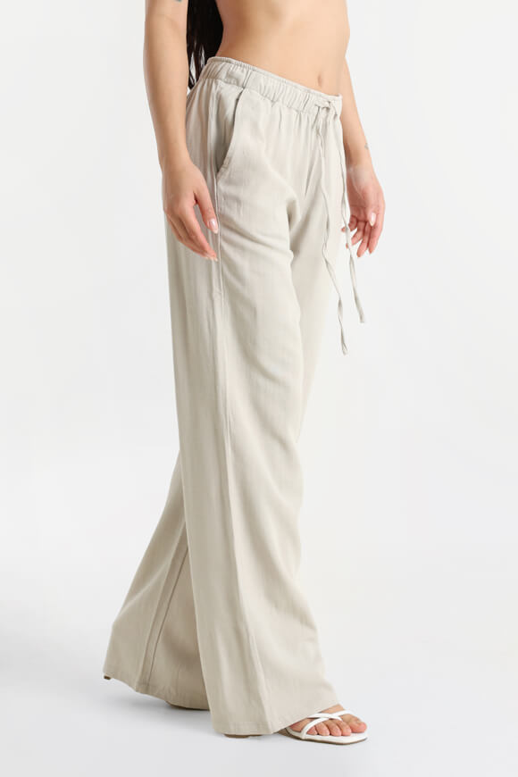 Wide Leg Leinenhose - Stone