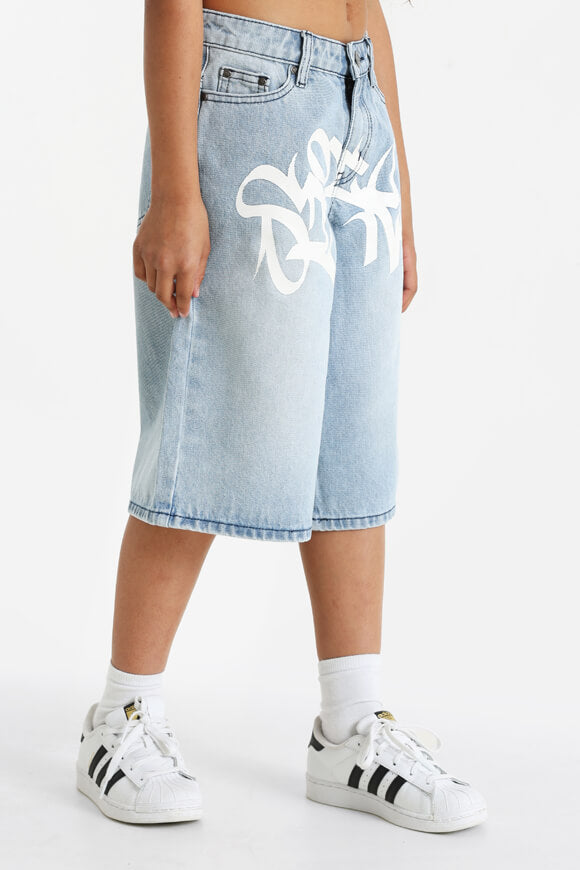 Baggy Fit Jeansshorts - Hellblau