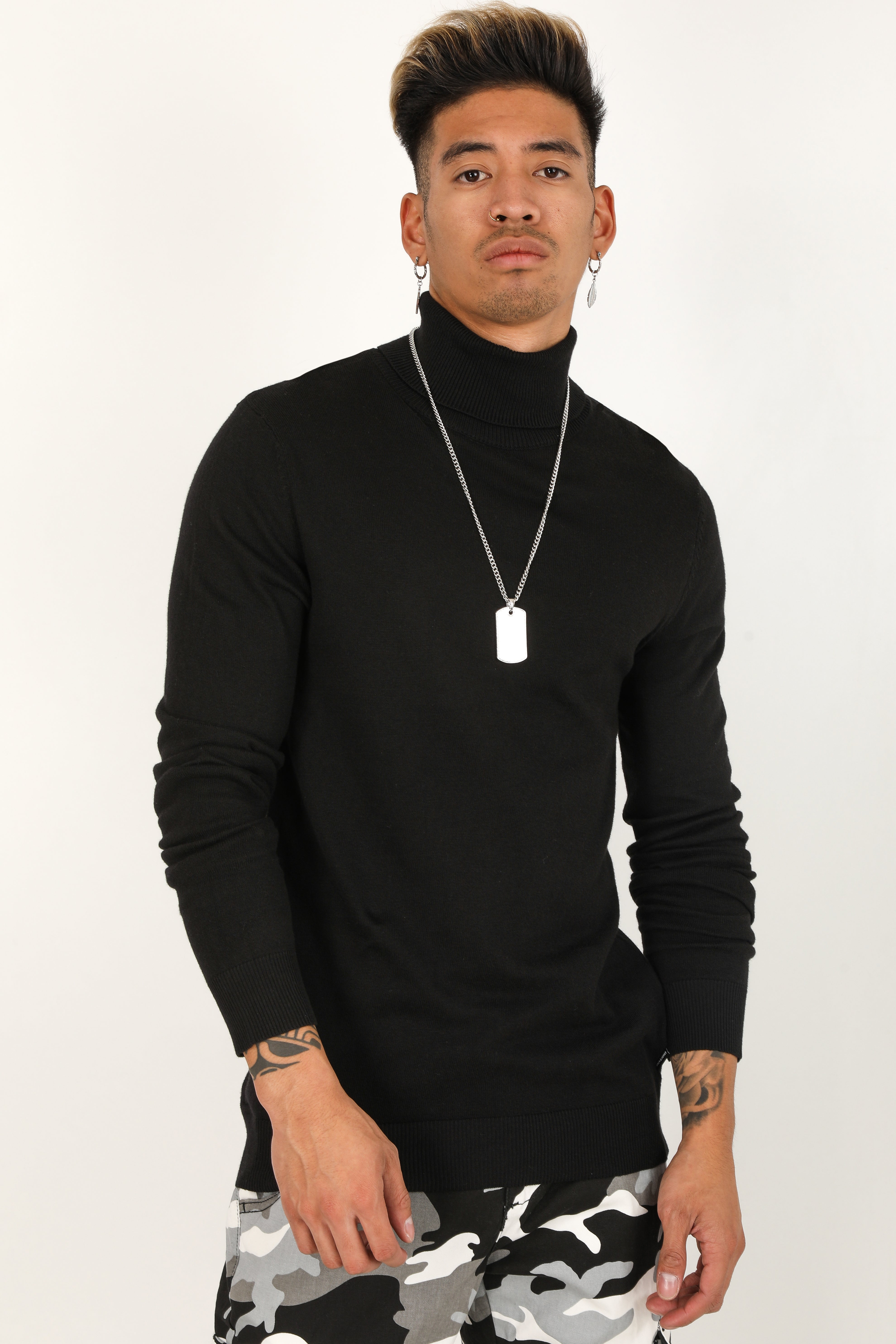 Feinstrickpullover - Schwarz