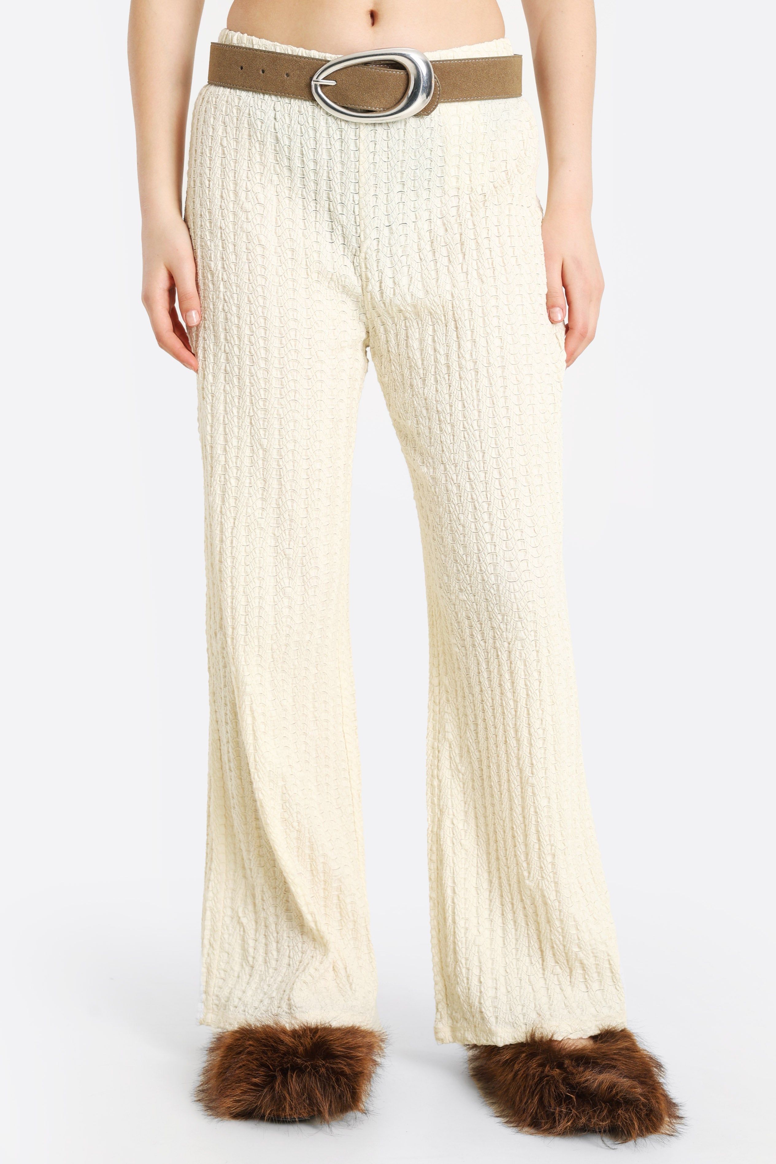 ONLELLA Strukturierte Wide Leg Hose - Birch