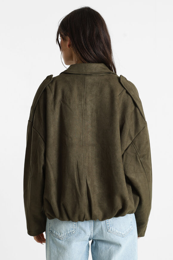 Kunstwildleder Jacke - Khaki