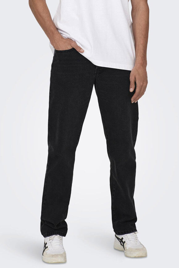Edge Straight Loose Fit Jeans L32 - Black Denim