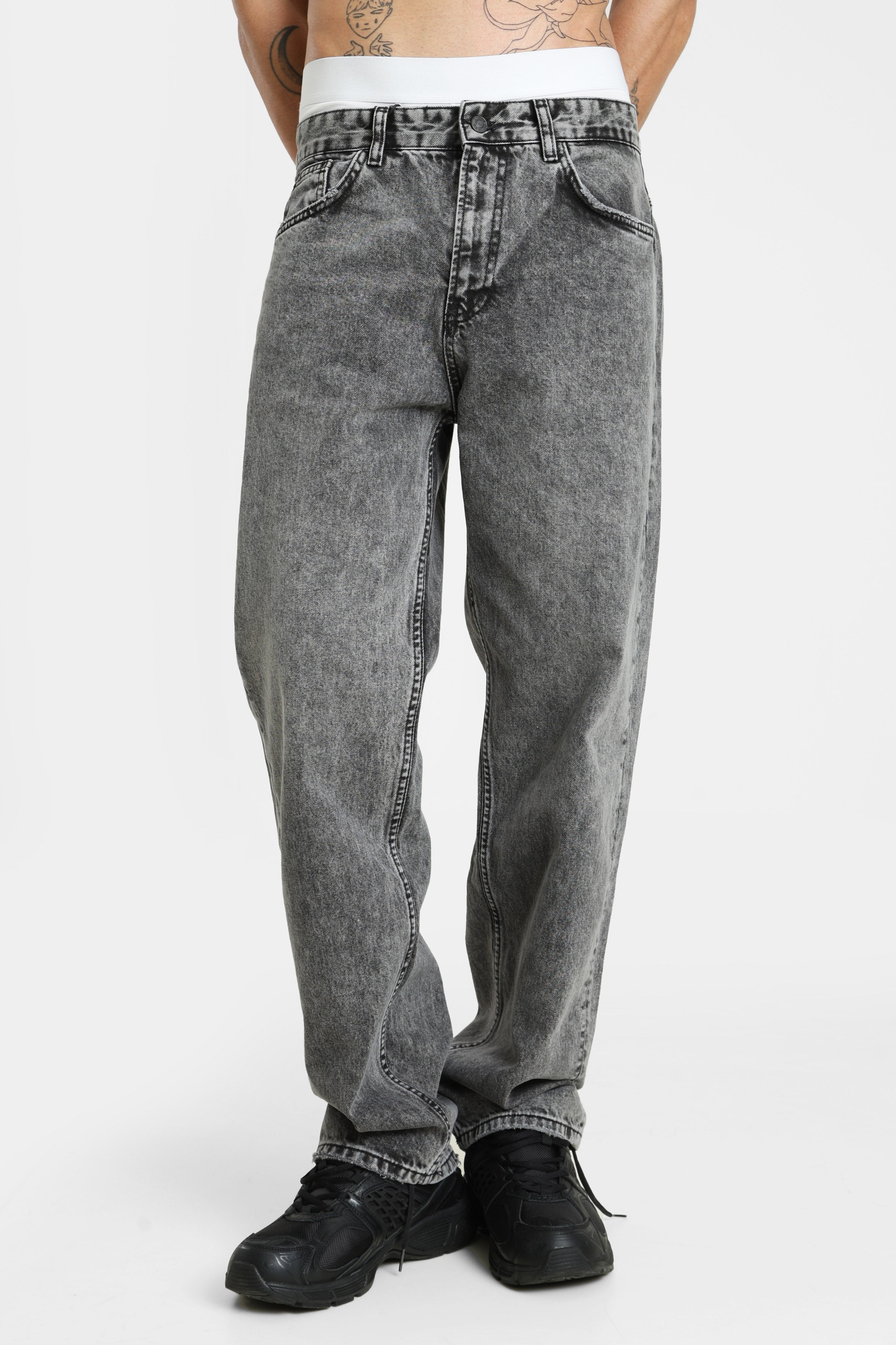 Relaxed Fit Jeans - Black Washed