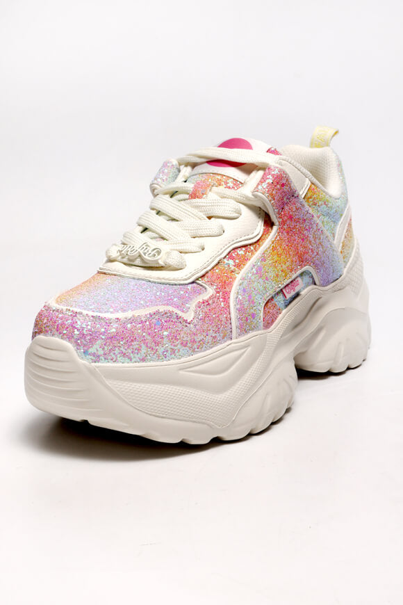 Vegan Bliss One Glam Plateau Sneaker - White + Pink Mermaid