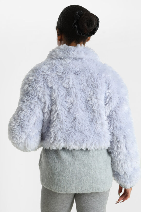 Kurze Kunstpelzjacke - Lavendel