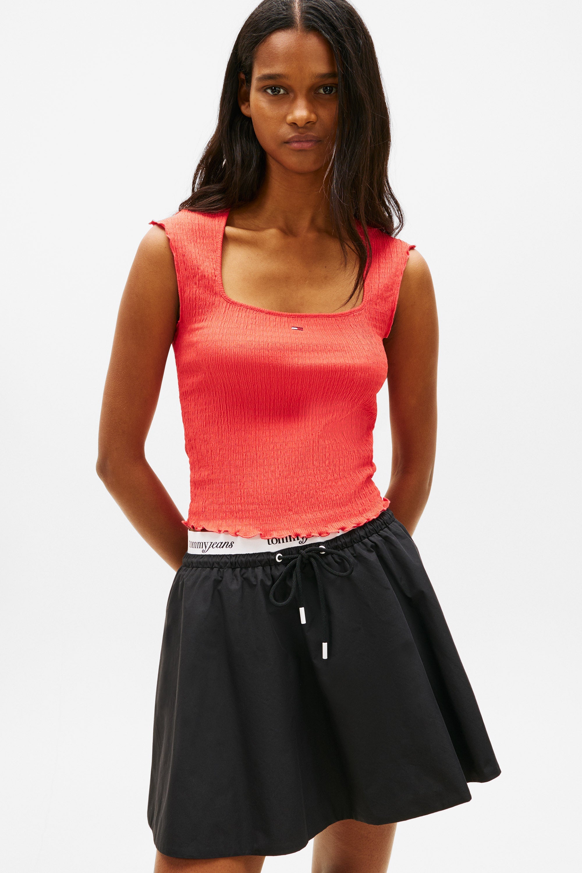 Strukturiertes Crop Top - Red Alert
