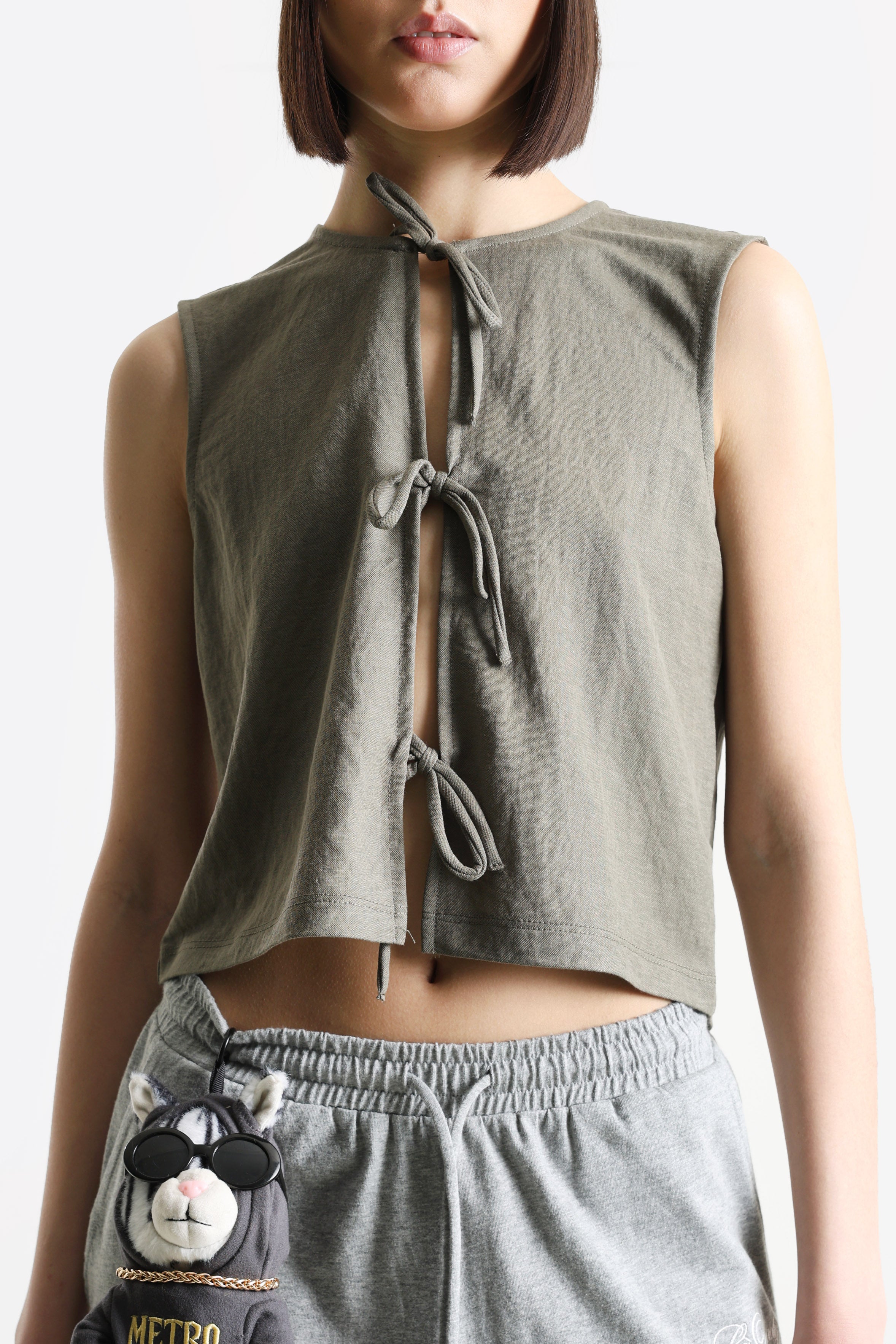 ONLSAKURA Crop Top - Smokey Olive