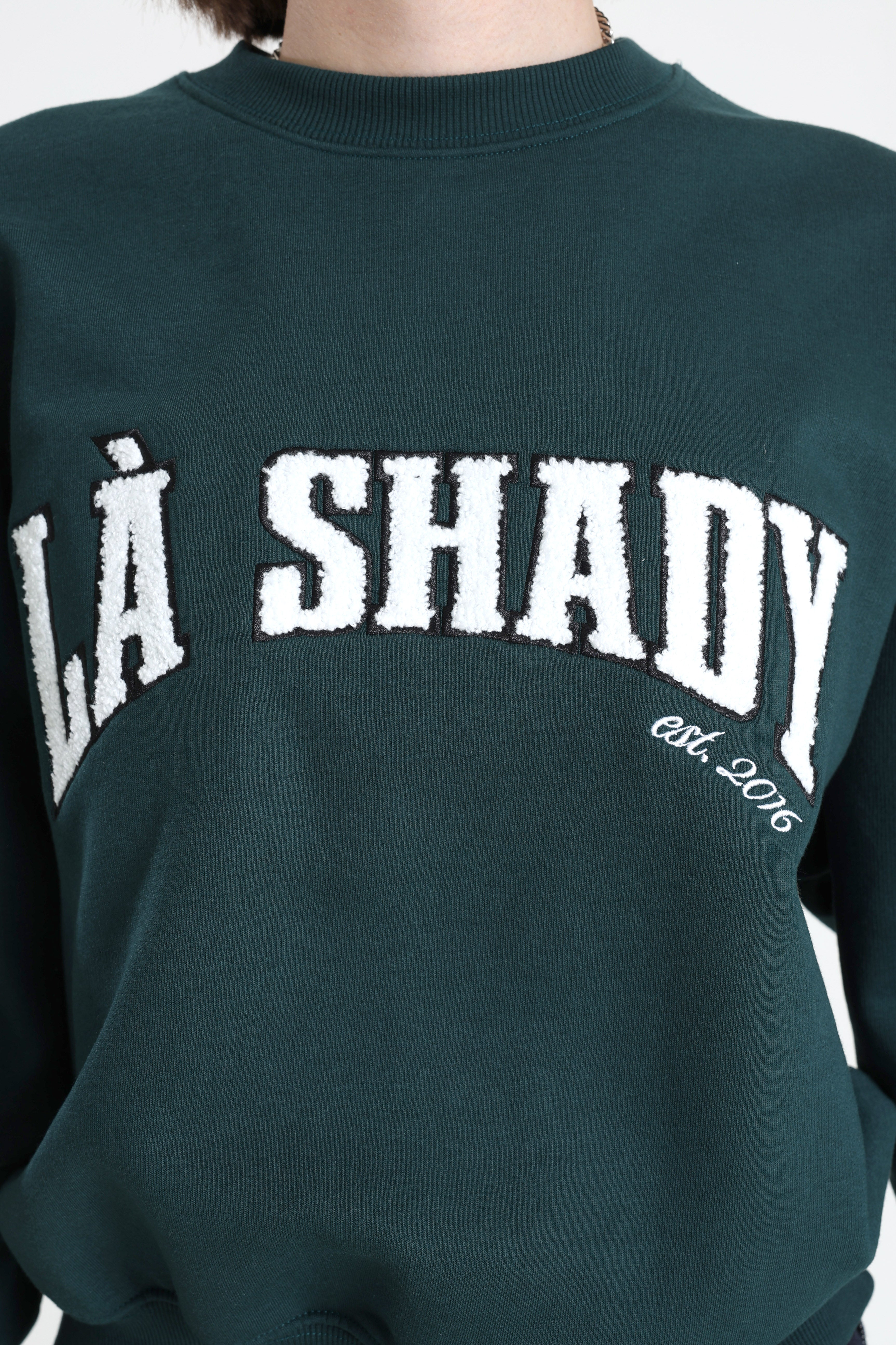 Sweatshirt - Dunkelgrün + Weiss