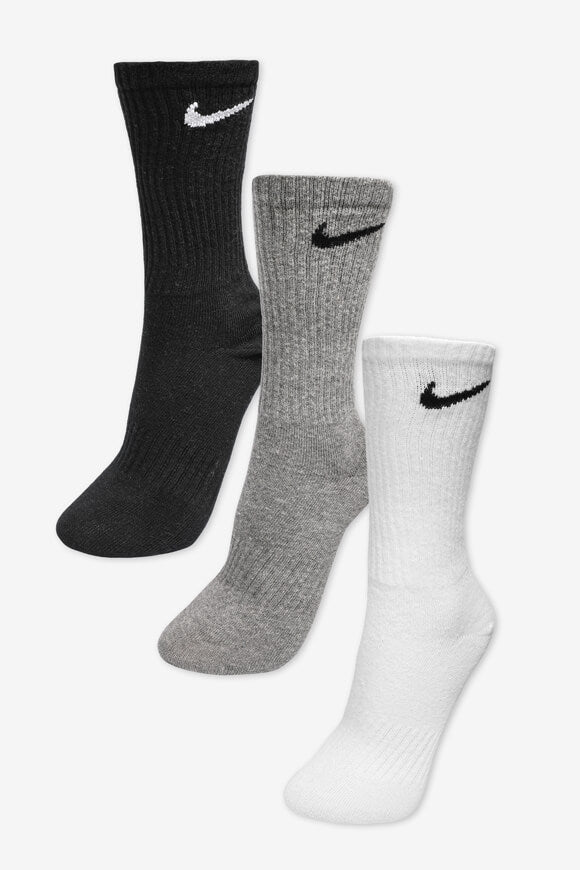 Dreierpack Socken - Grau meliert + Schwarz + Weiss