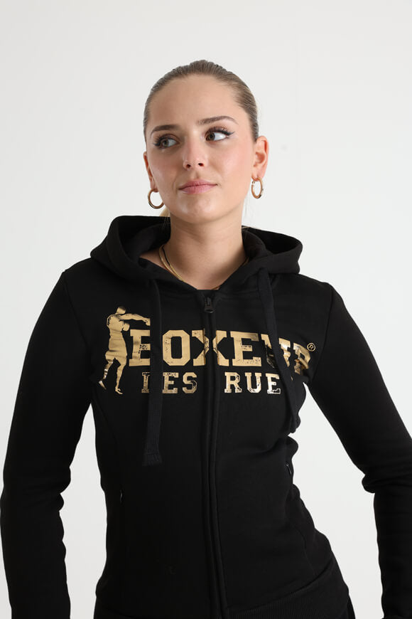 Kapuzensweatjacke - Black + Gold