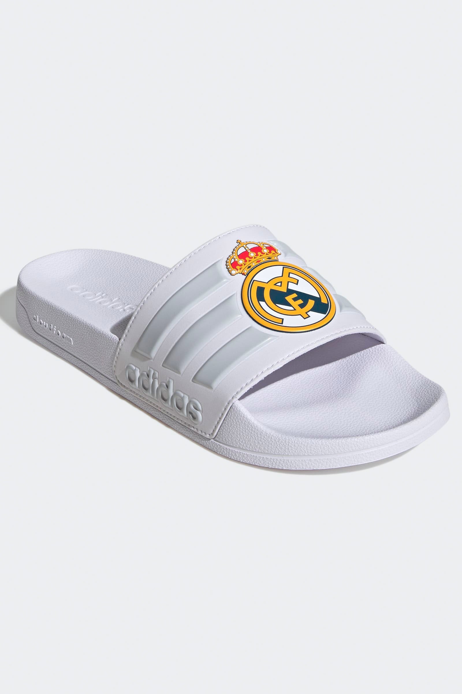 Adilette Real Madrid Pantoletten - Cloud White + Light Solid Grey