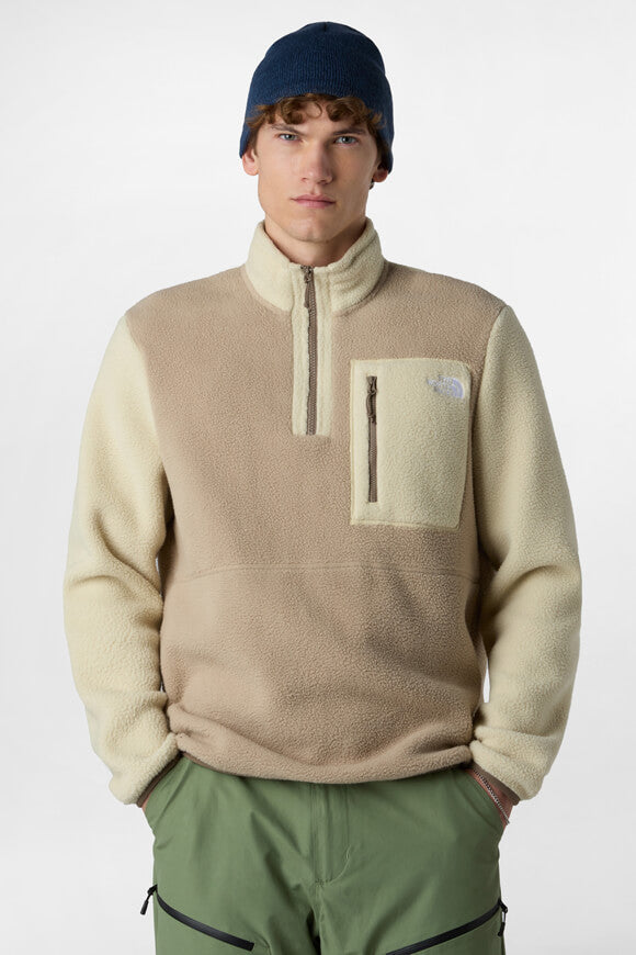 Yumiori Fleece Sweater - Mushroom Grey + Gravel + Mocha Brown