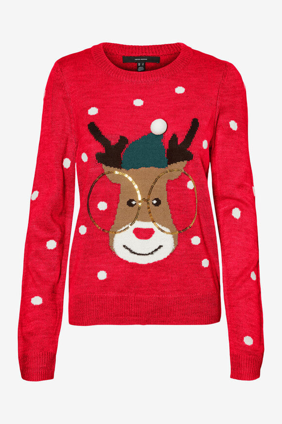 Weihnachtsstrickpullover - Chinese Red