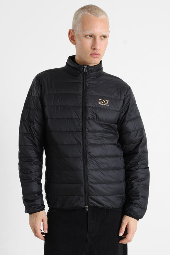 Leichte Puffer Daunenjacke - Black + Gold