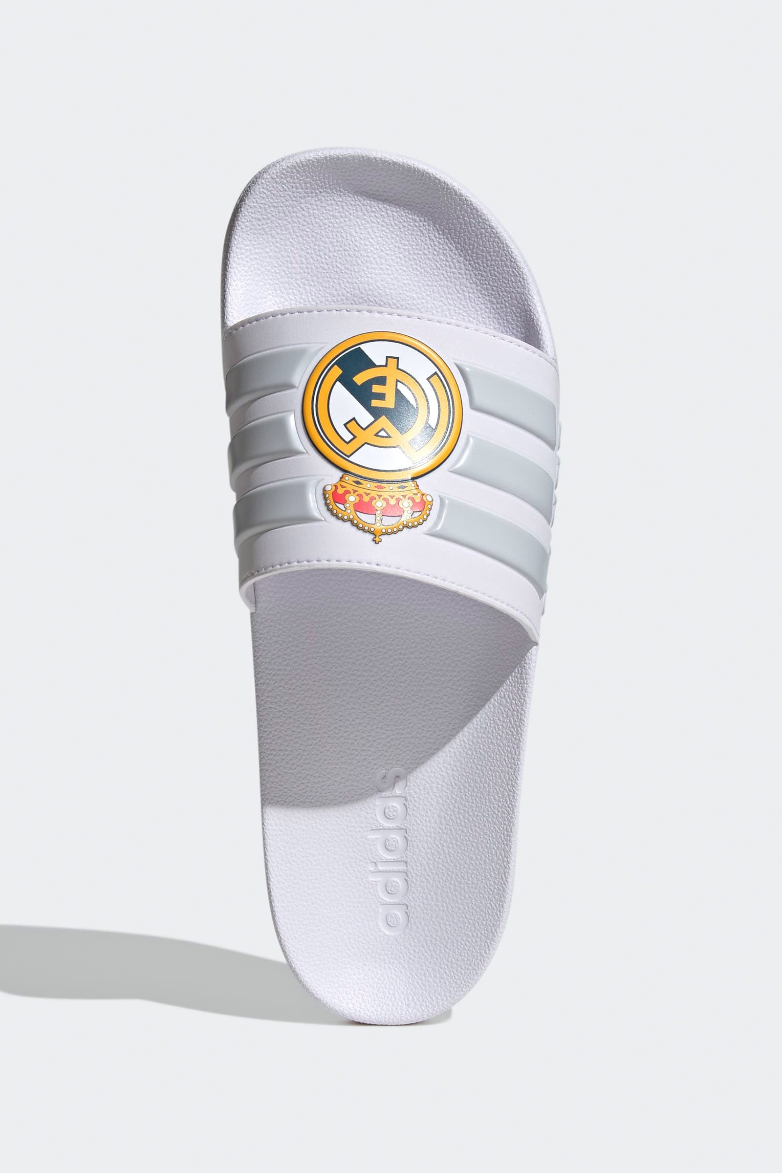 Adilette Real Madrid Pantoletten - Cloud White + Light Solid Grey