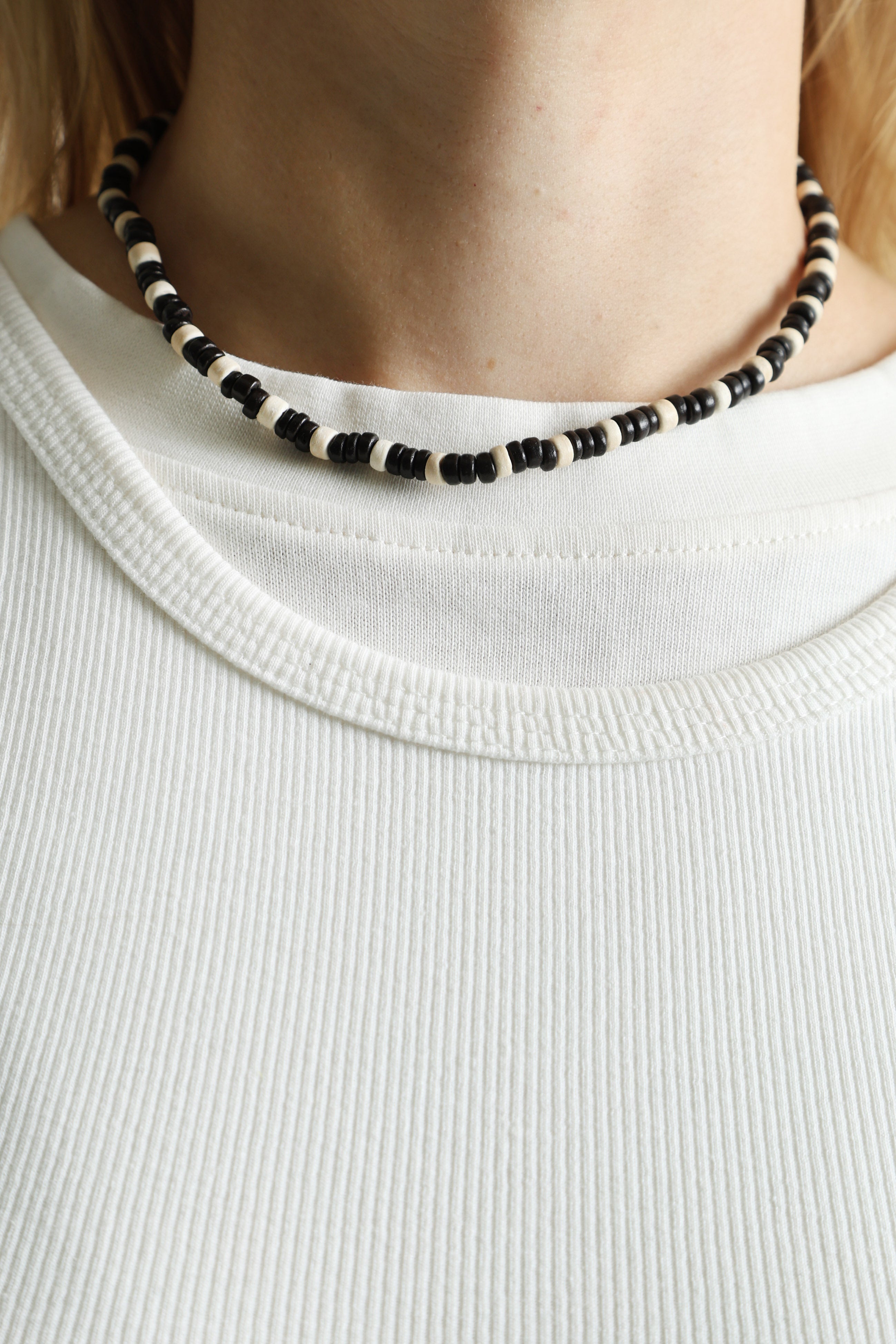 Halskette - Black + Light Beige