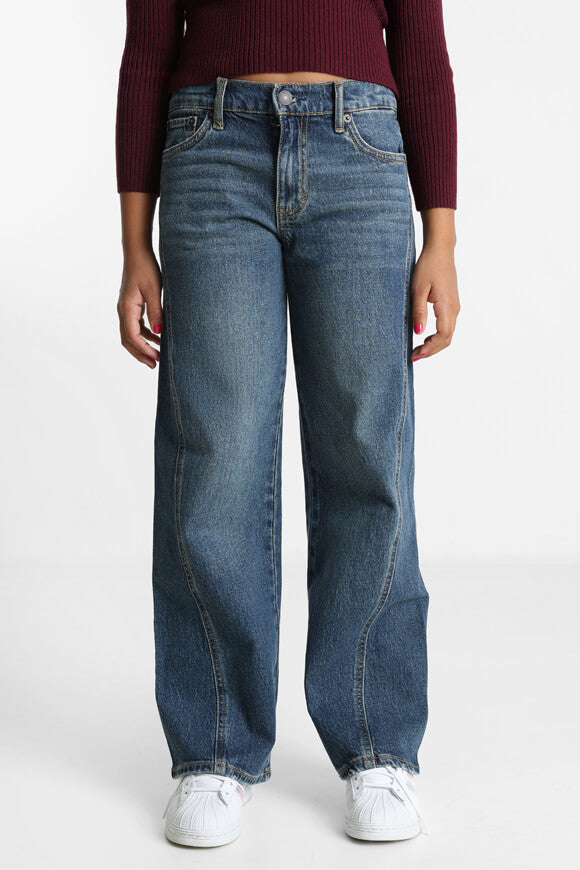 Wide Leg Jeans - Medium Blue Denim