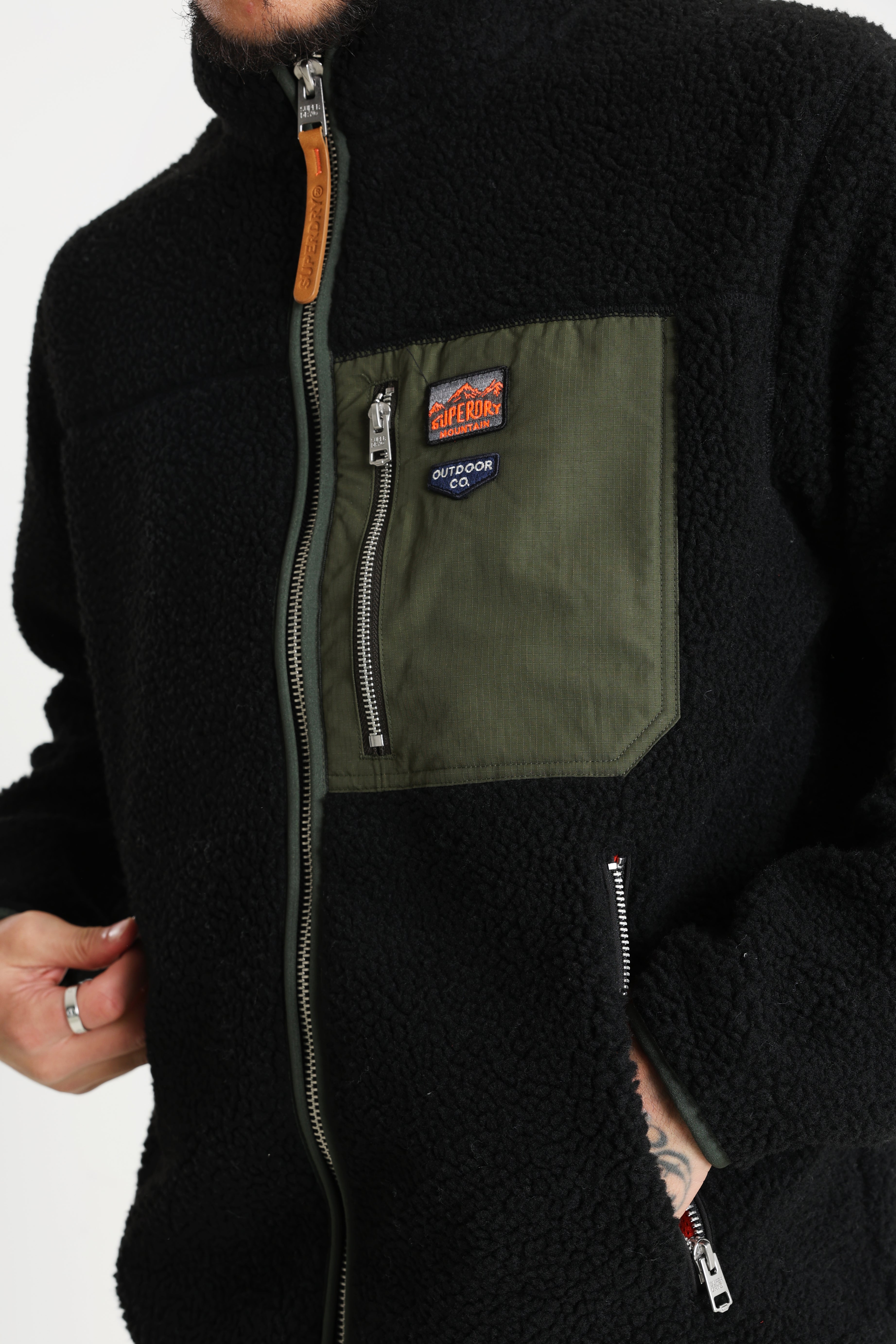 Vintage Retro Teddy Jacke - Black