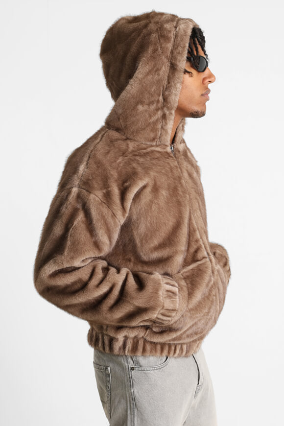 Kunstpelzjacke - Braun