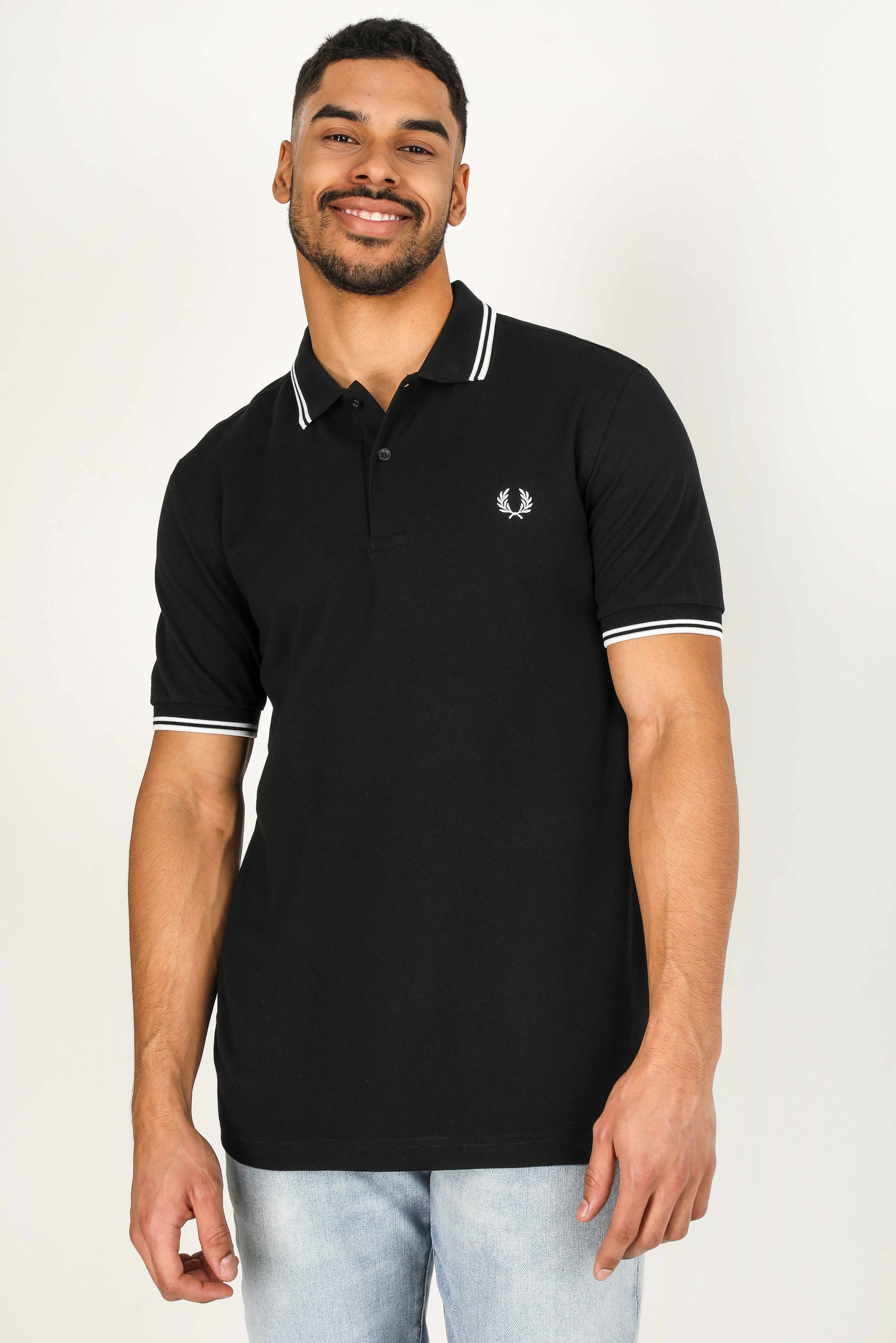 Poloshirt - Black + White