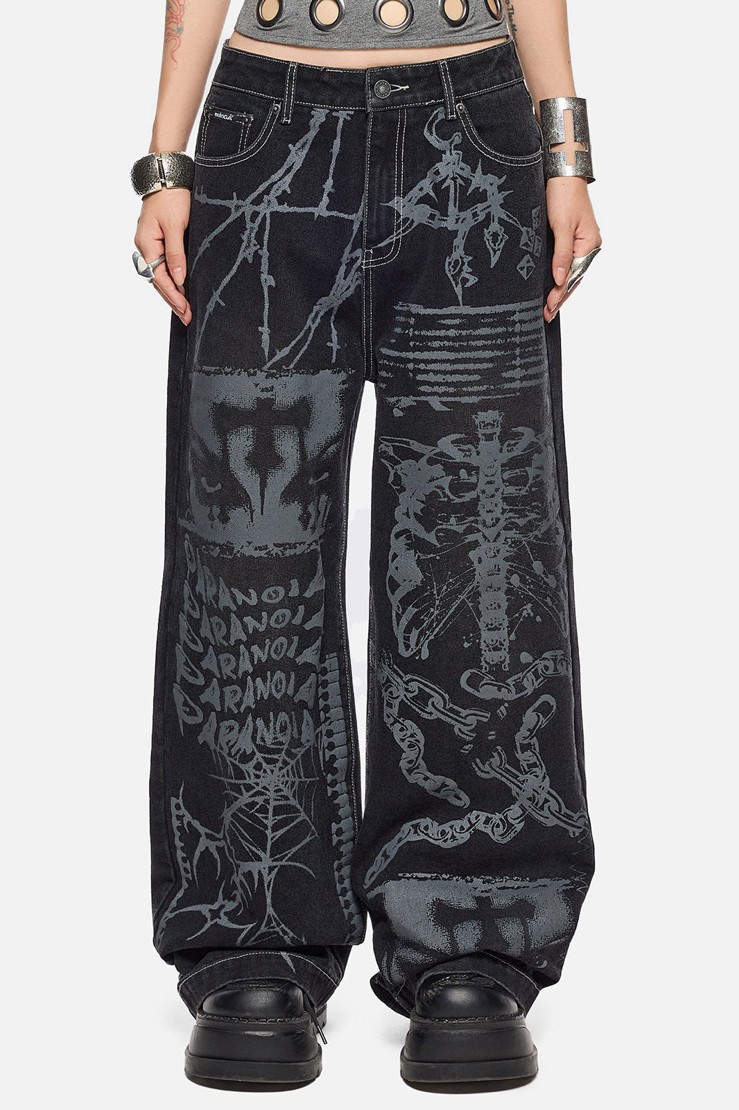 Paranoia Baggy Jeans - Black Washed