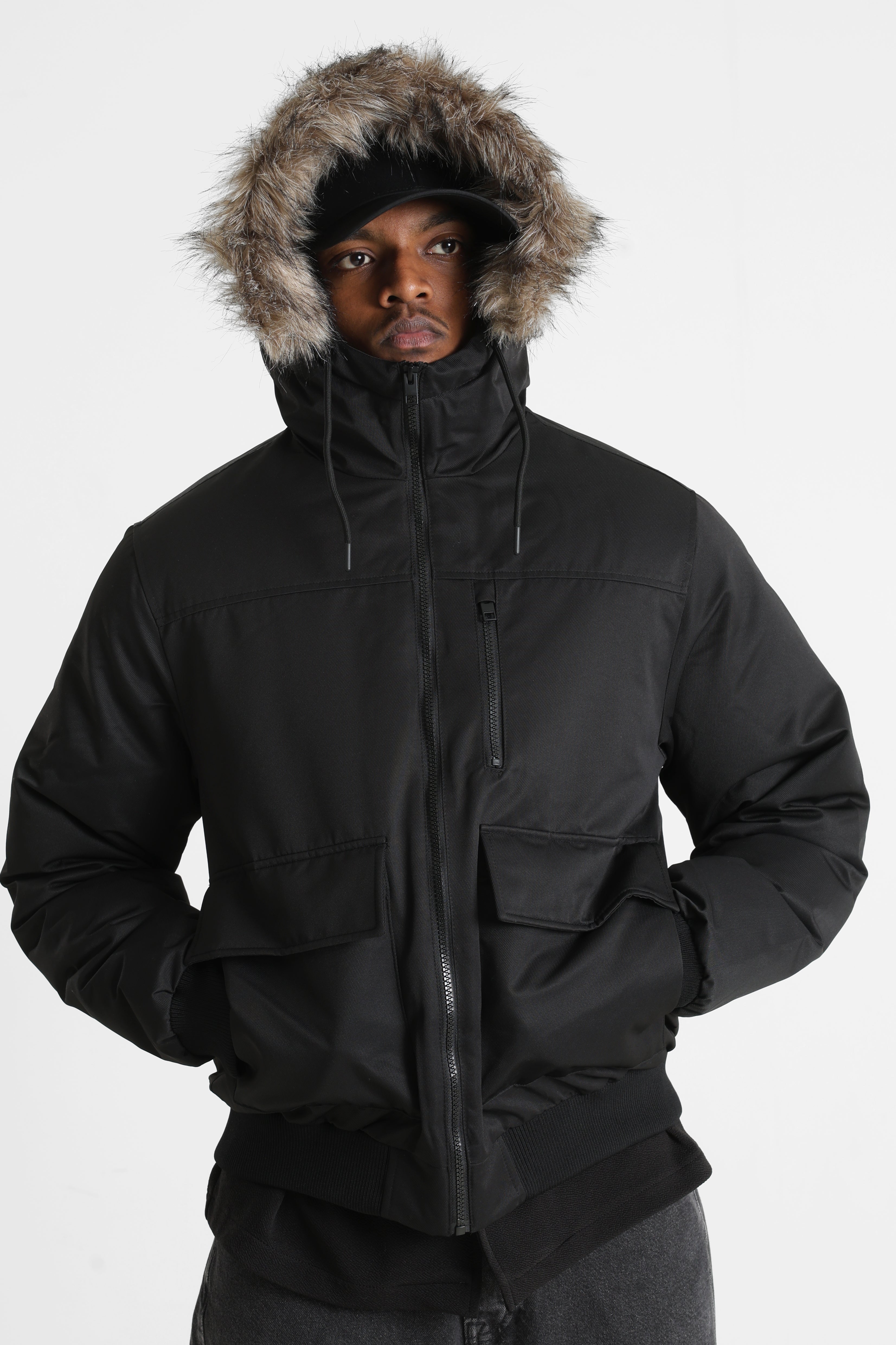 JJCHARLIE Wattierte Bomberjacke - Black