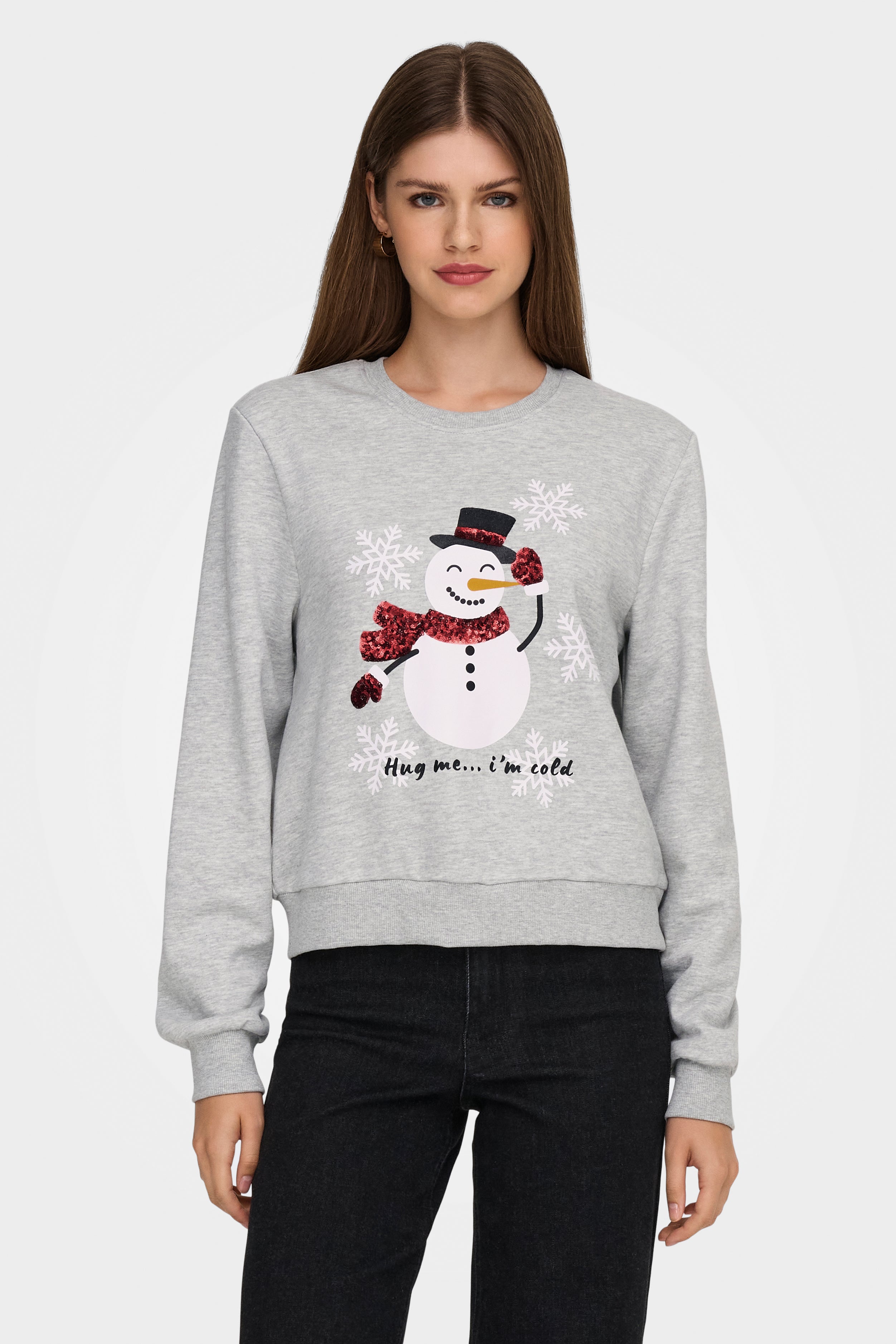 ONLYDA Weihnachts-Sweatshirt - Light Grey Melange