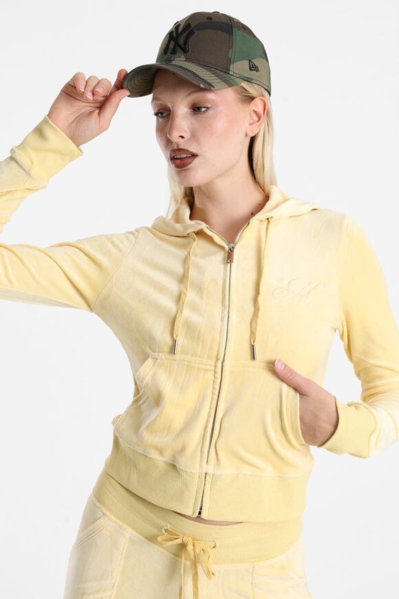 Samt Crop Jacke - Hellgelb