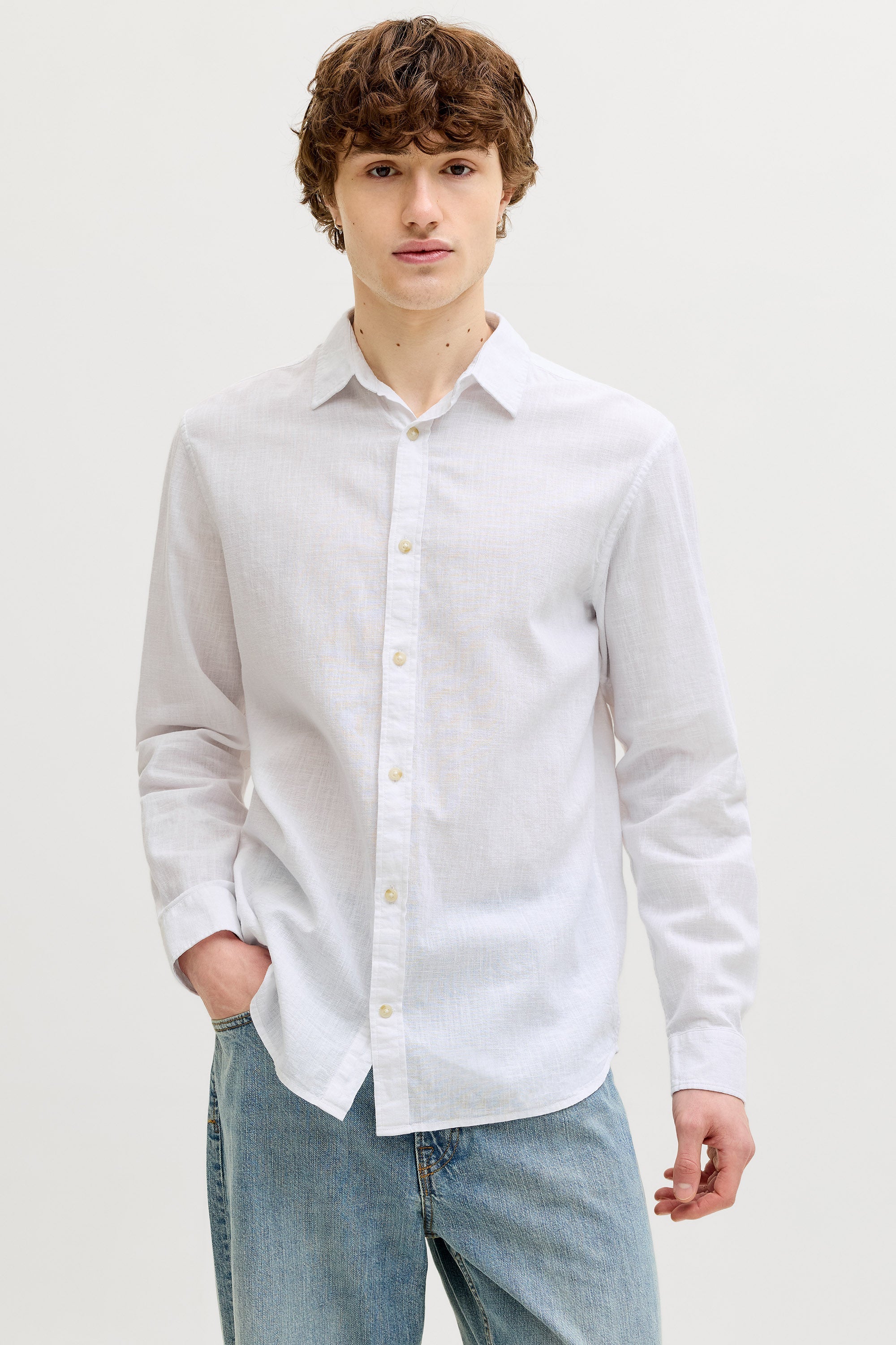 JJESUMMER Leinenhemd - White