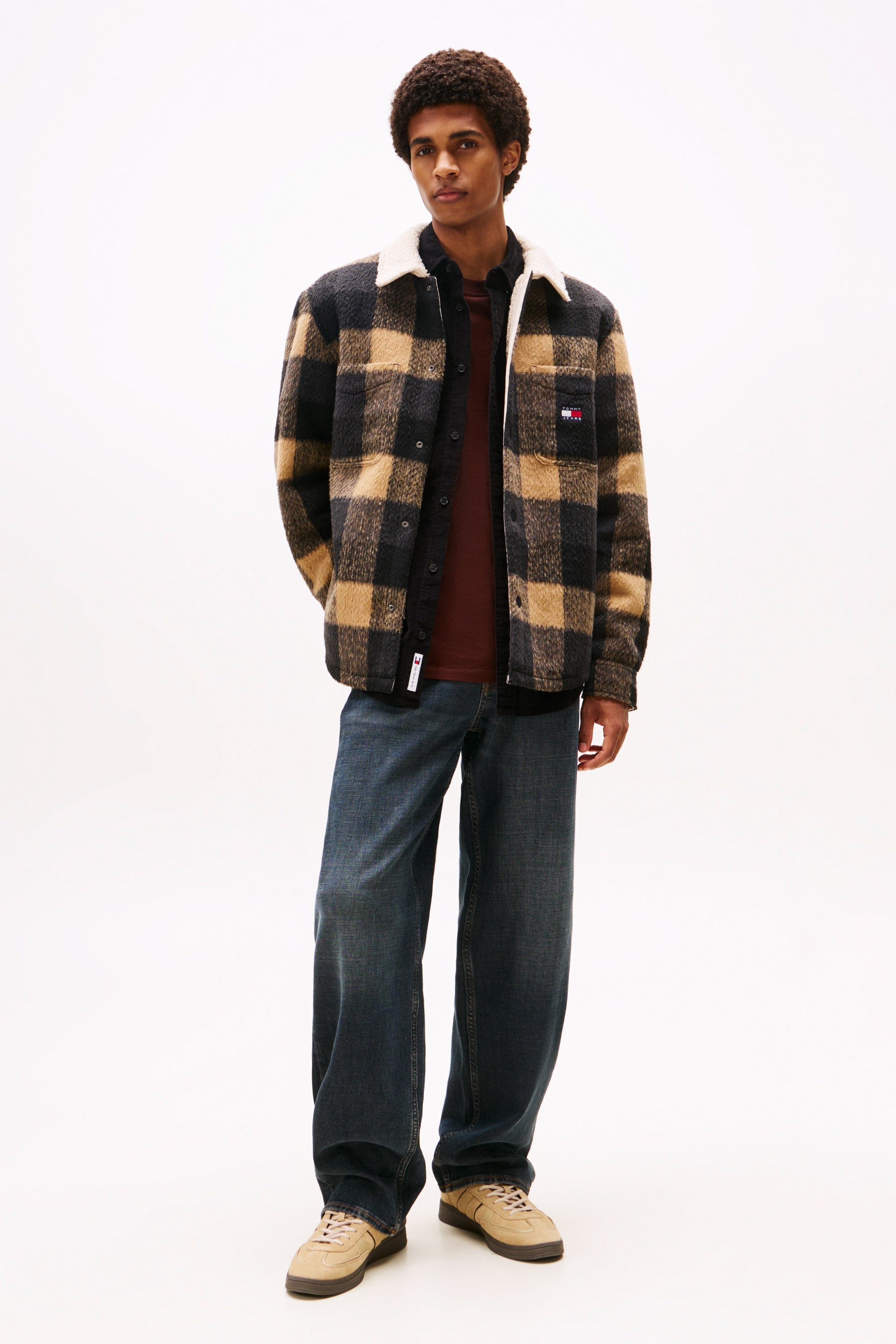 Gefüttertes Overshirt - Black + Buffalo Check