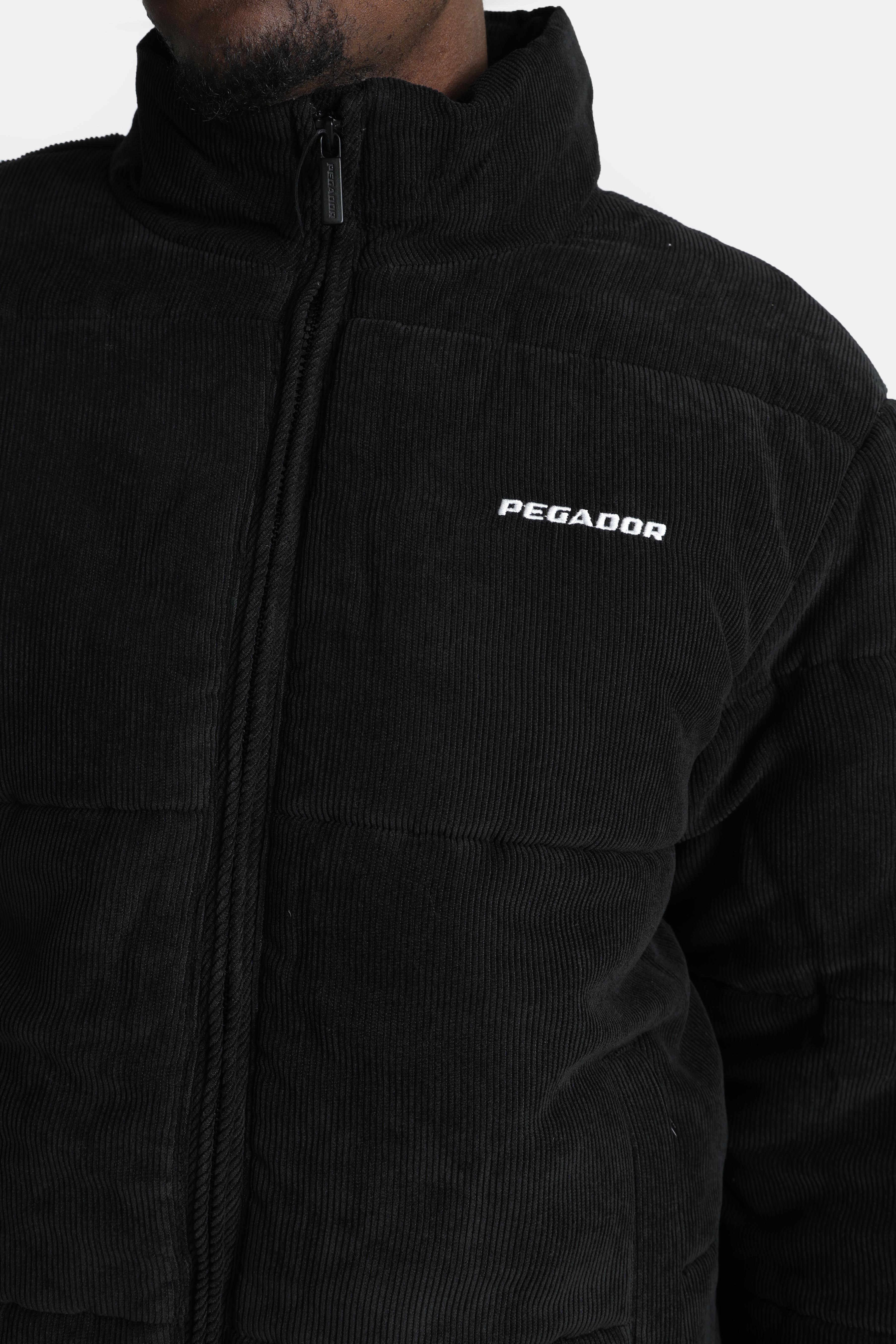 Solin Puffer Cordjacke - Black