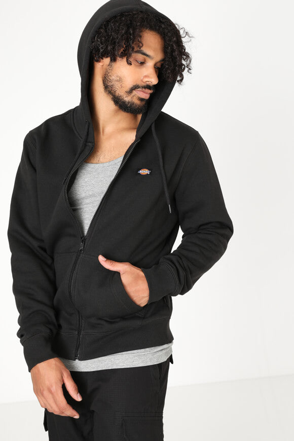 Kapuzensweatjacke - Schwarz