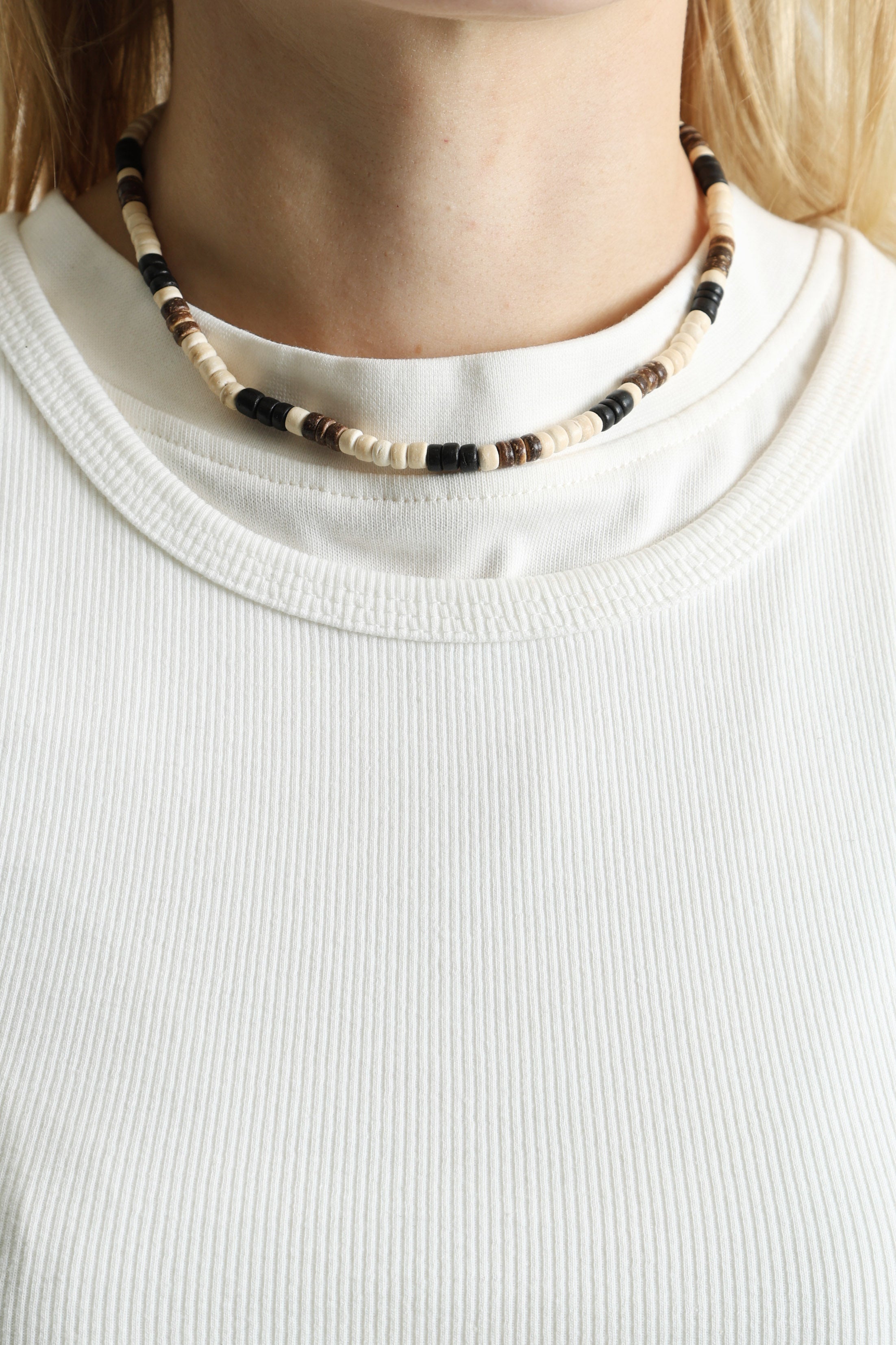 Halskette - Light Beige + Brown + Black