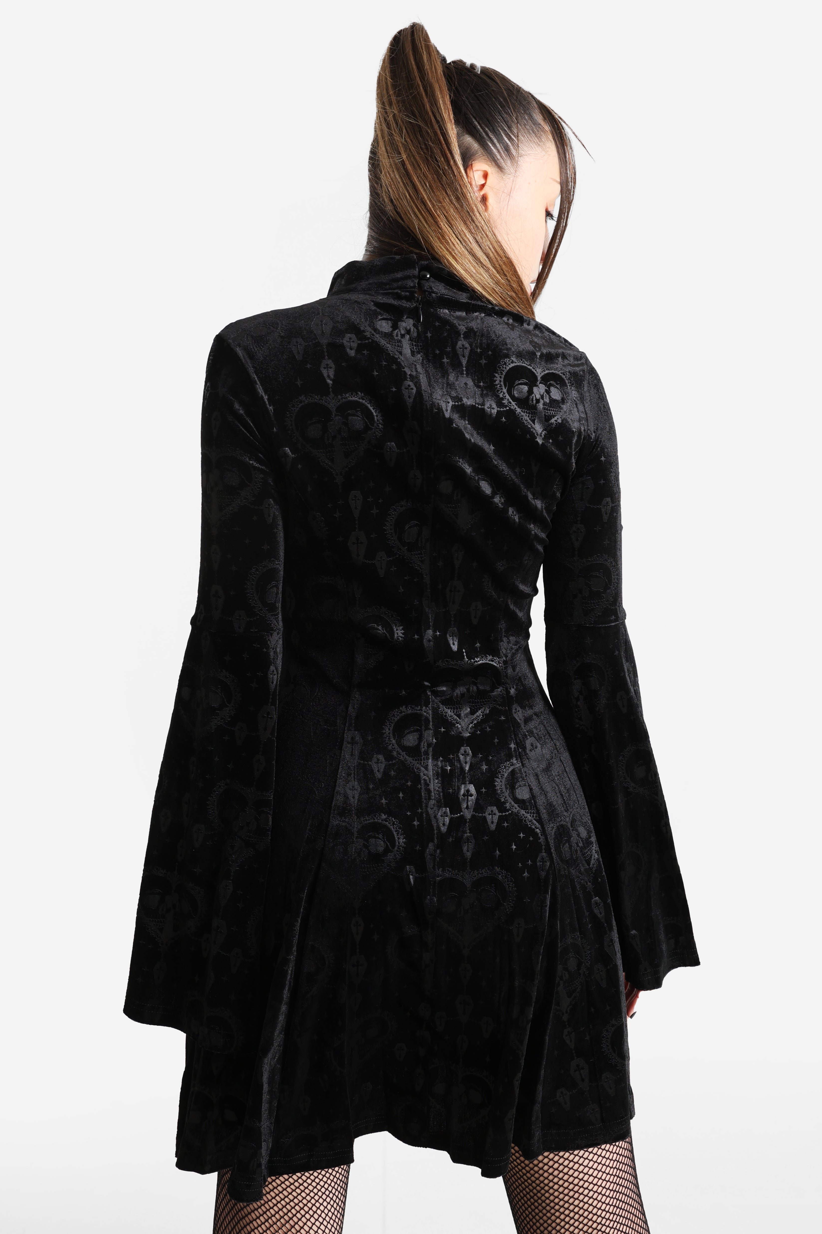 Lucinda Samt Minikleid - Black