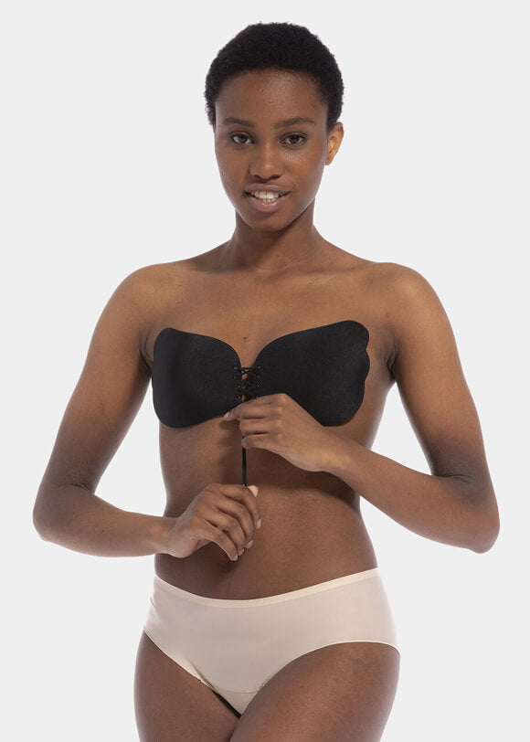 Va-Va-Voom Selbstklebender BH - Schwarz