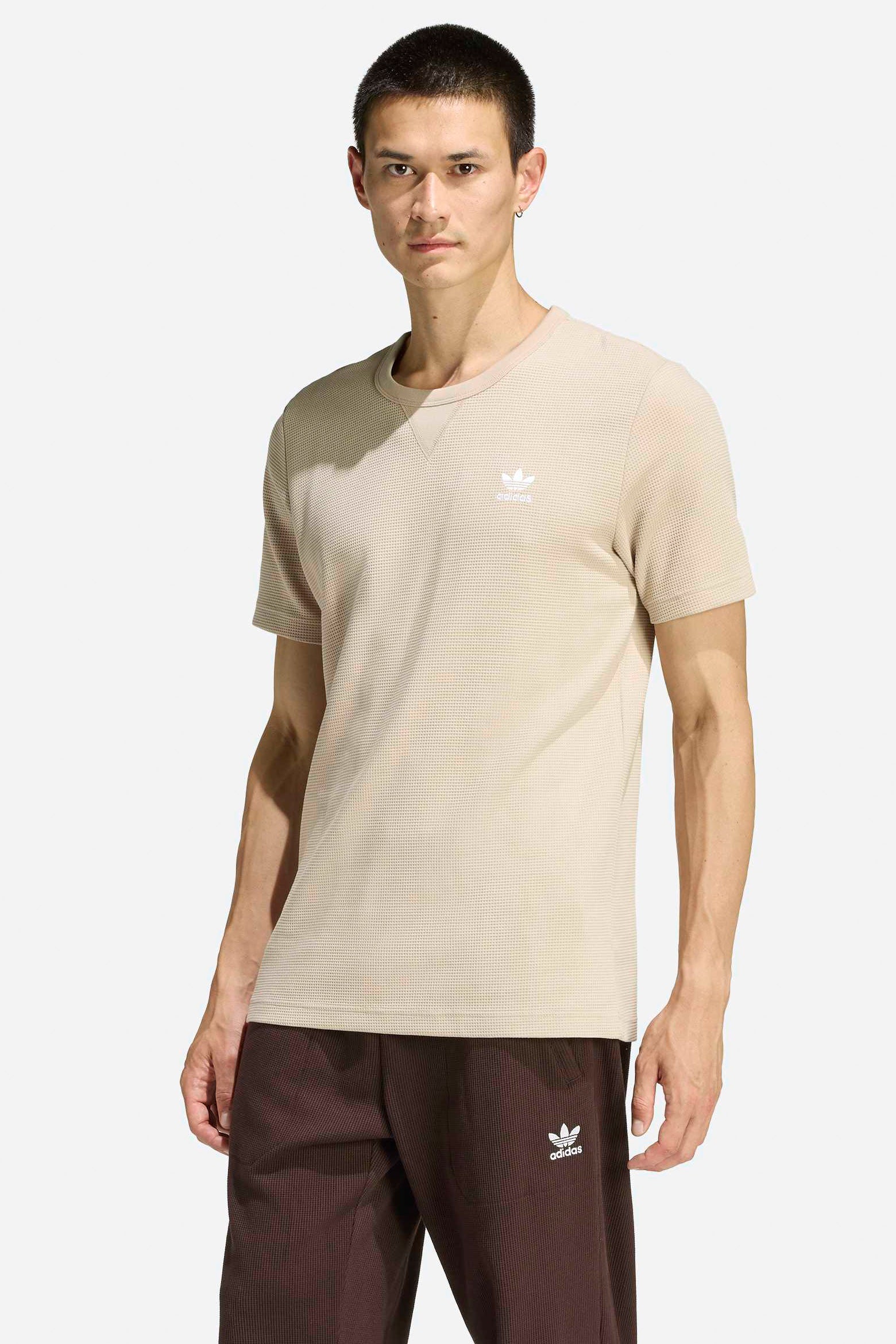 T-Shirt mit Waffelstruktur - Stone Khaki
