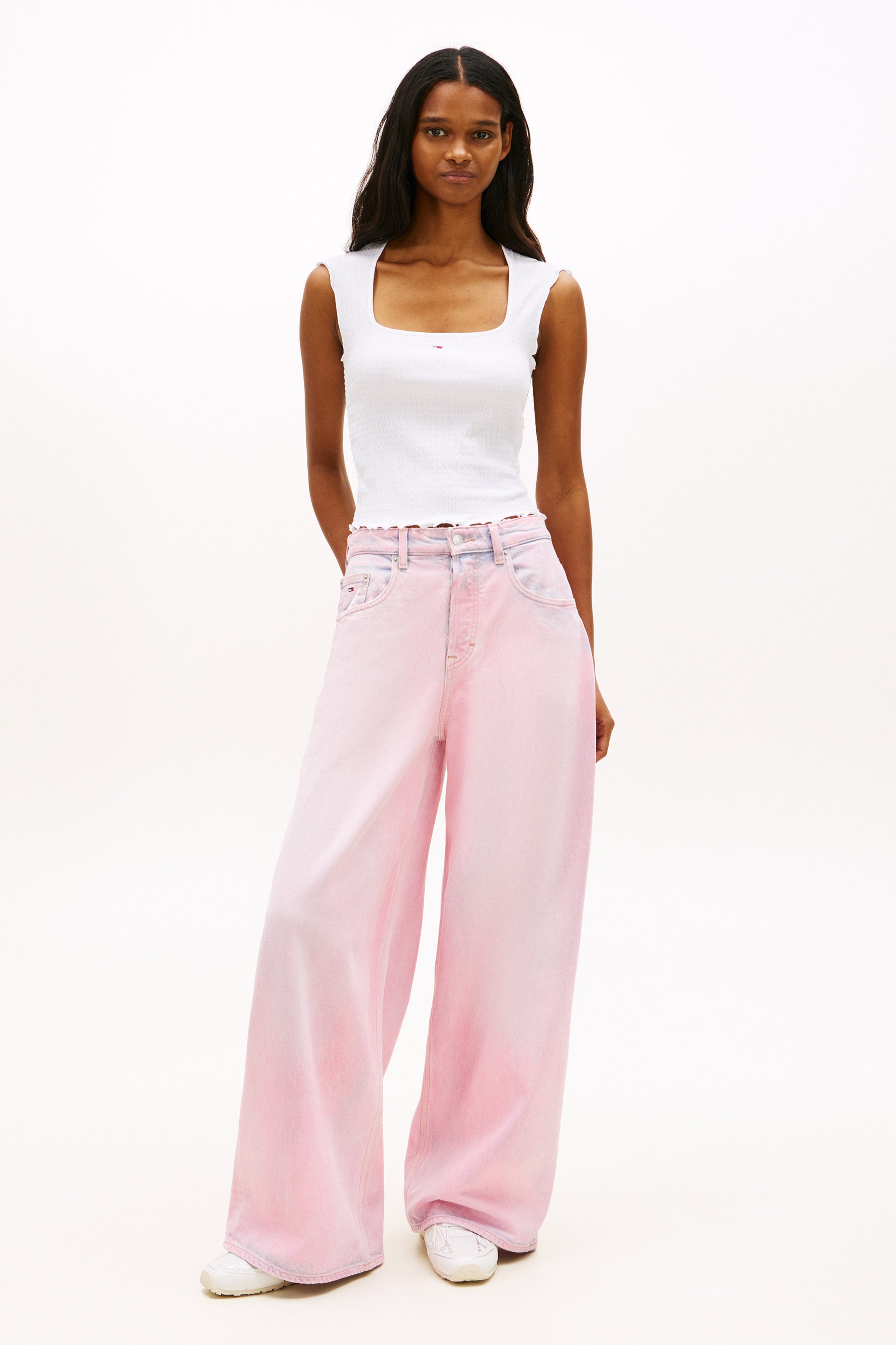 Strukturiertes Crop Top - Off White