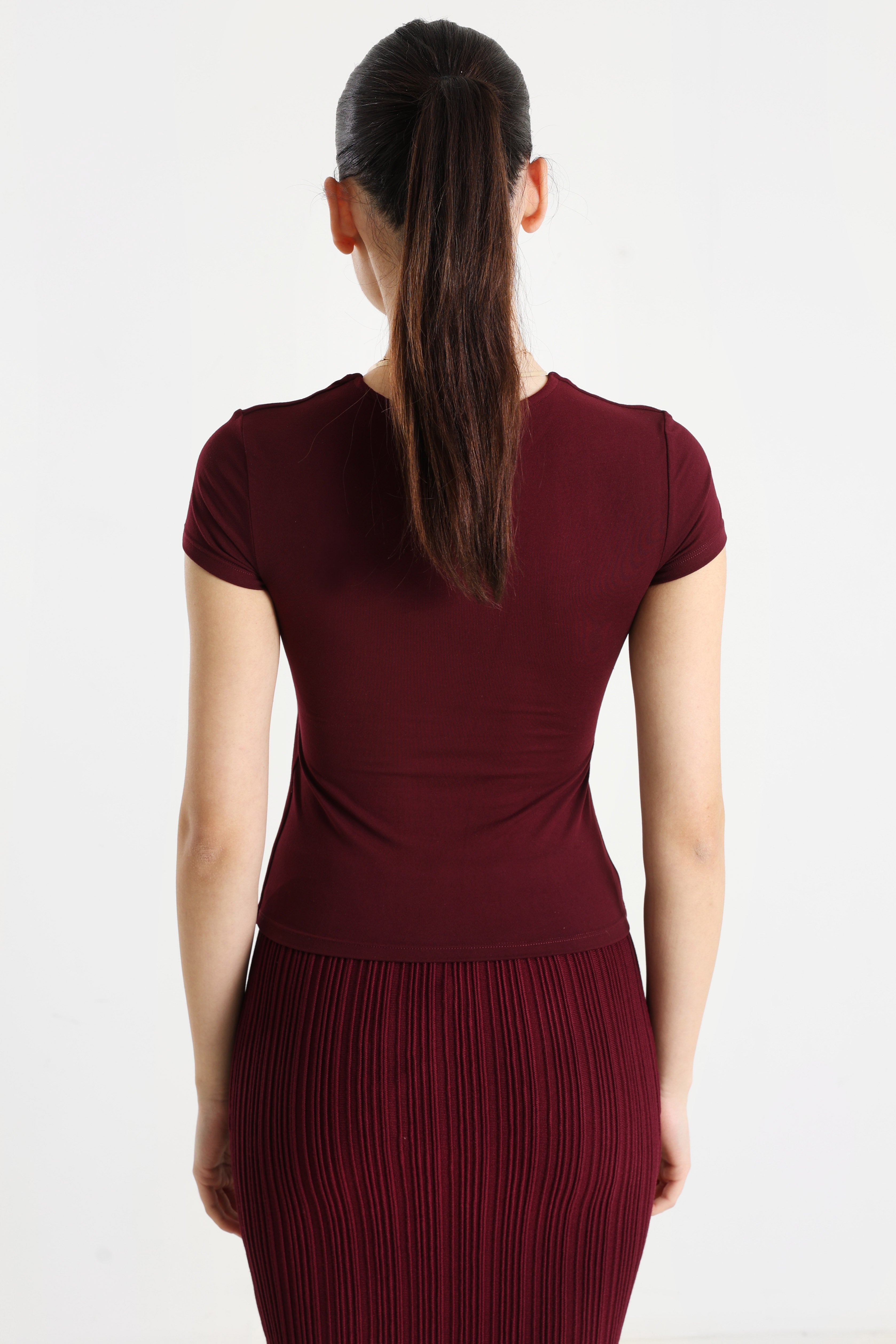 Crop T-Shirt - Bordeaux