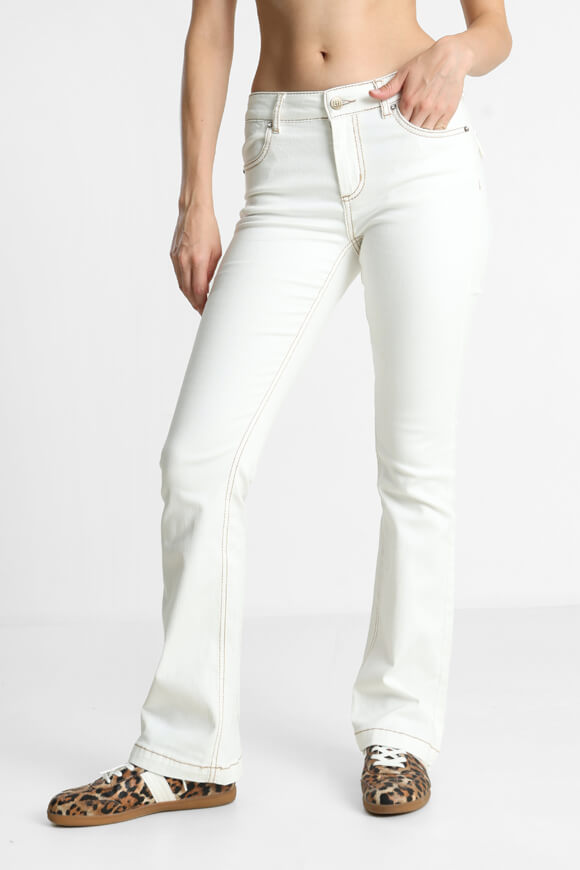 Flare Jeans - Offwhite + Beige