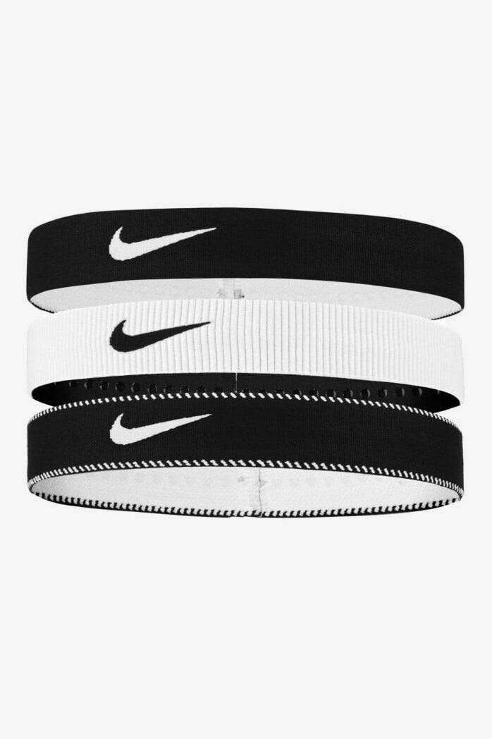 Dreierpack Sport Haarbänder - Black + White