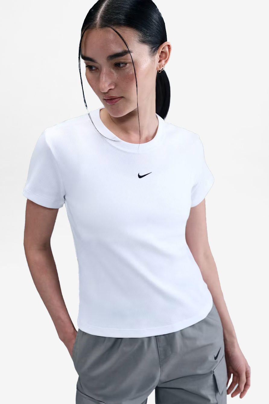 Geripptes T-Shirt - White