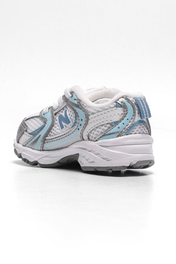 Core Baby Sneaker - White + Light Blue + Silver