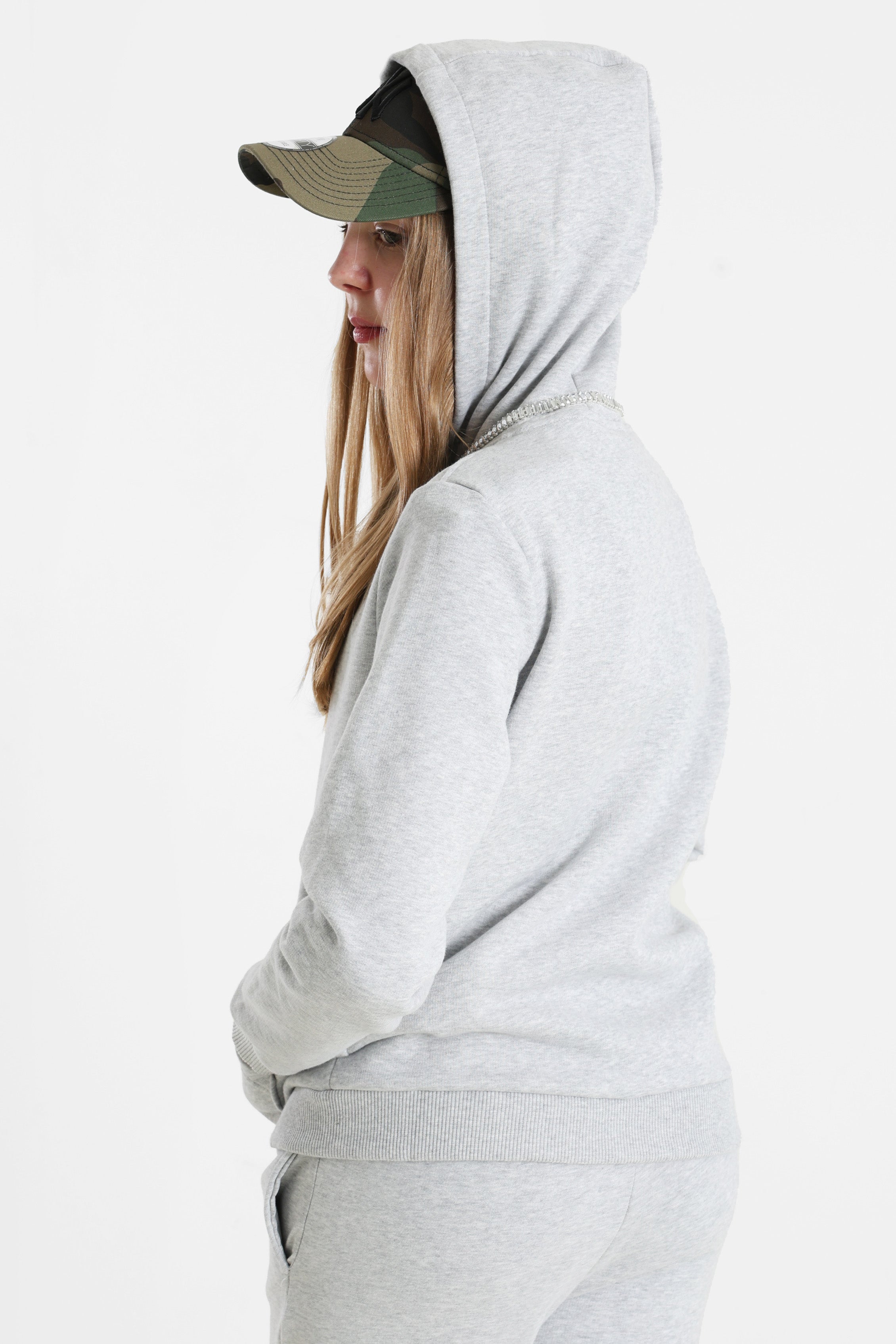 Kapuzensweatjacke - Light Grey Heather