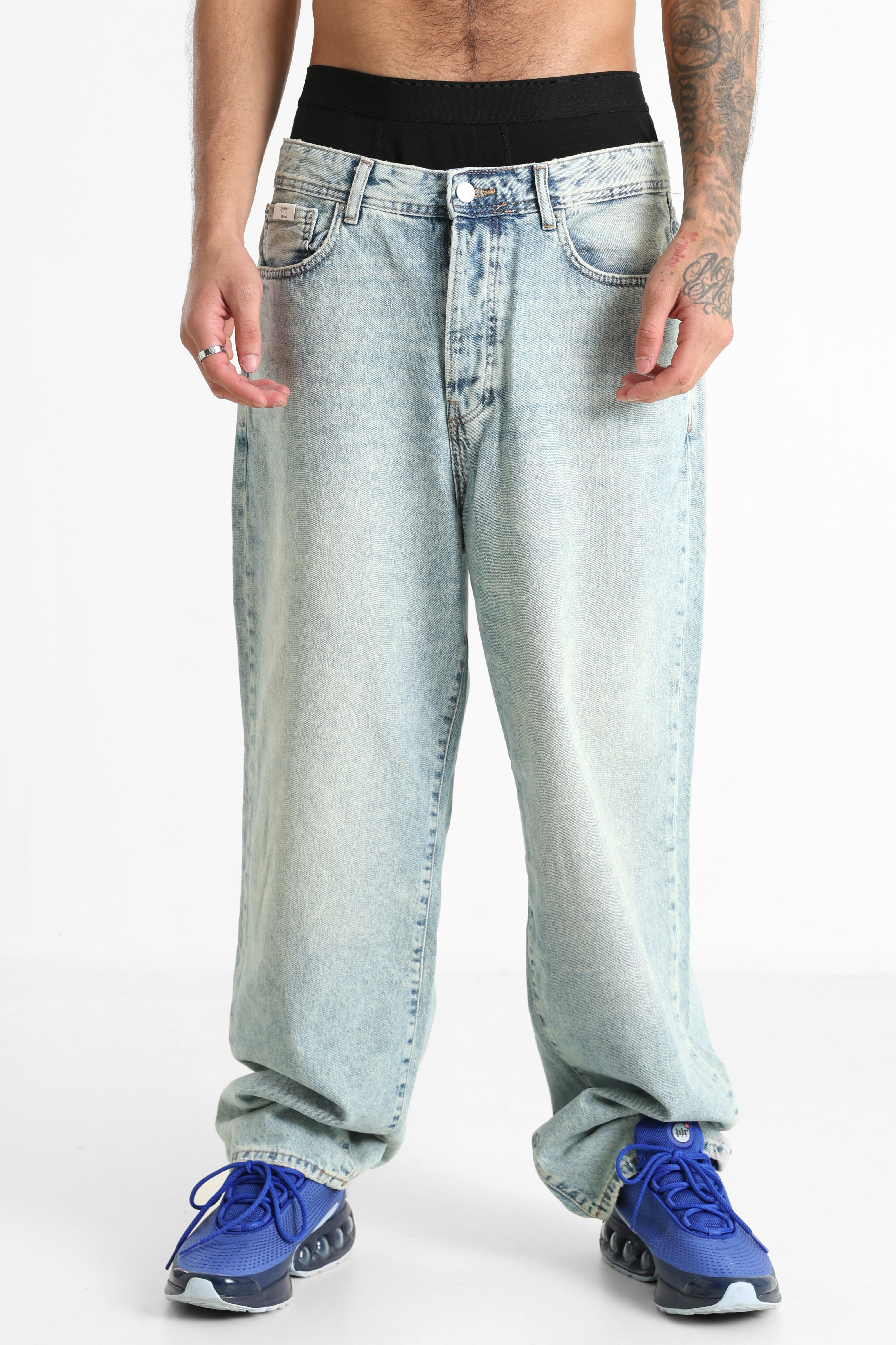 Fade Loose Fit Jeans L32 - Light Blue Denim