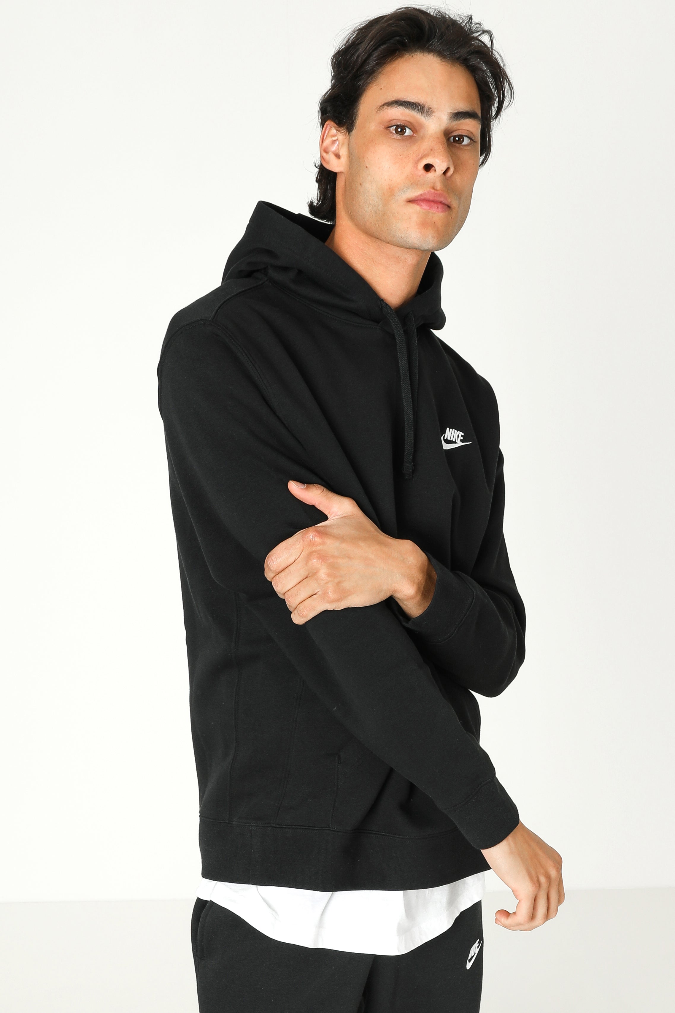 Sportswear Club Fleece Kapuzensweatshirt - Schwarz + Weiss