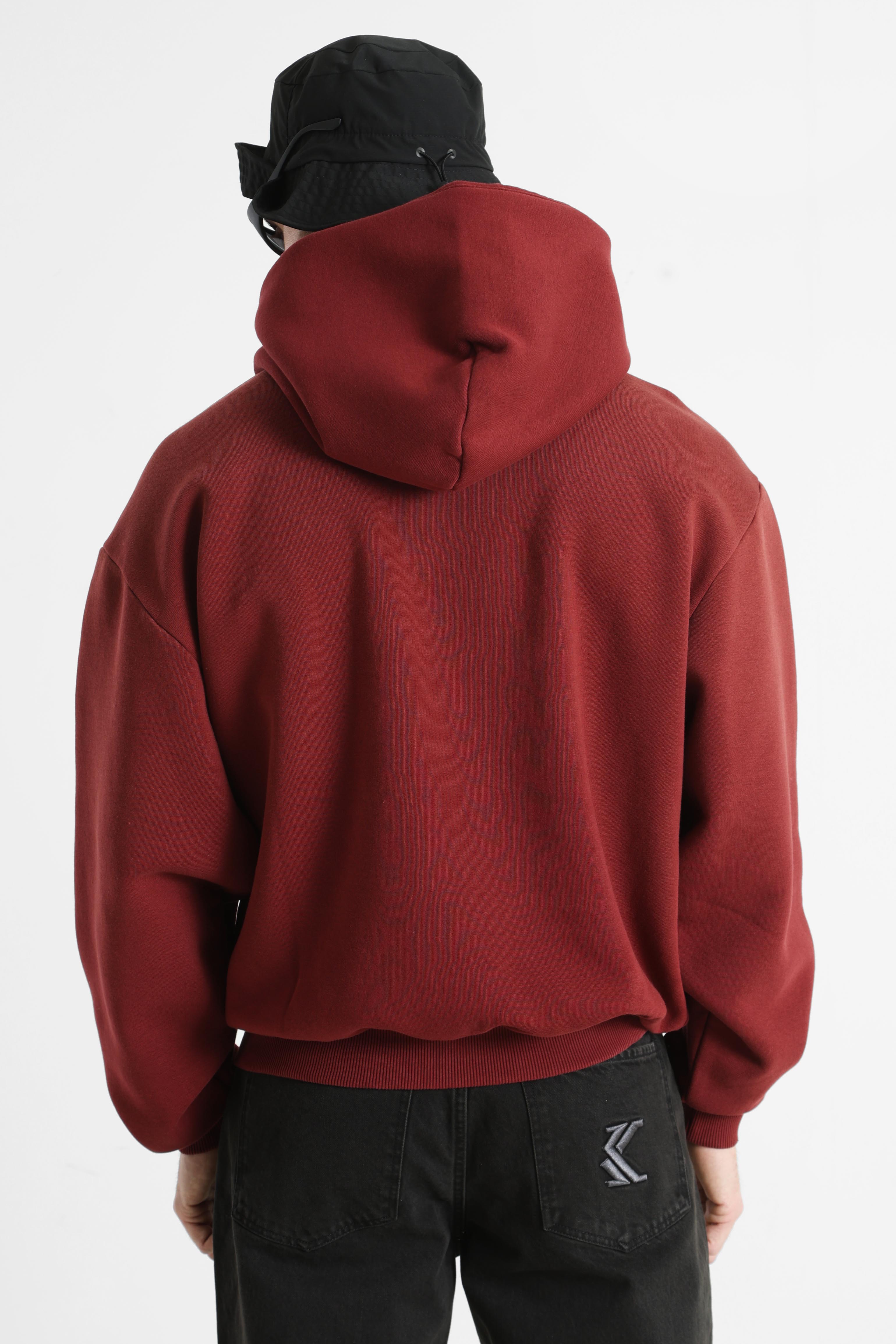 Kapuzensweatshirt - Dark Red