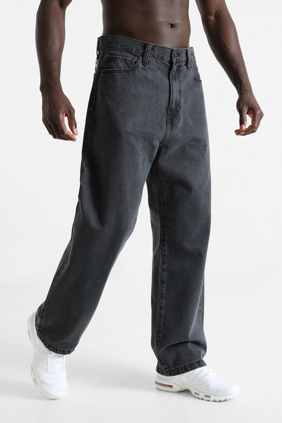 Landon Loose Tapered Fit Jeans - Black Heavy Stone Wash