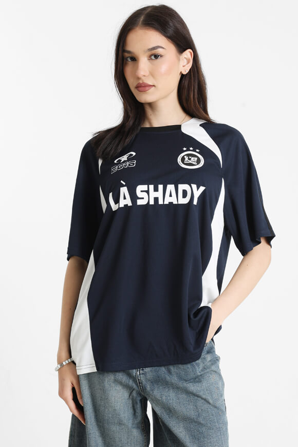 Mesh Oversize T-Shirt - Marineblau